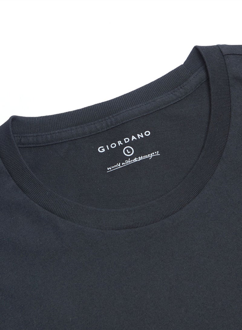 GIORDANO Men’s Slim Cotton Crew Neck Tee 3‑Pack Essentials - Image 3